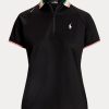 Siyah Kadın Ralph Lauren Özel Kesim Çeyrek Fermuarlı Polo Tişörtler Siyah Kadın Ralph Lauren Özel Kesim Çeyrek Fermuarlı Polo Tişörtler