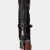 Siyah Kadın Ralph Lauren Zoe Orta Boy Dana Derisi Botlar Siyah Kadın Ralph Lauren Zoe Orta Boy Dana Derisi Botlar