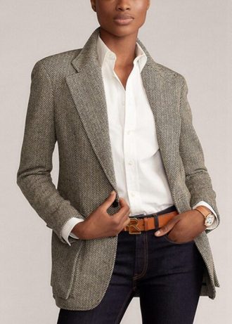 Siyah Kadınlar İçin Ralph Lauren Tweed Blazers