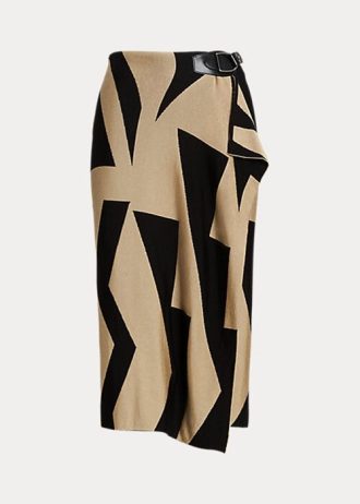 Siyah / Kahverengi Kadın Ralph Lauren Geo-Print Pamuk Karışımlı Kalem Etekler Siyah / Kahverengi Kadın Ralph Lauren Geo-Print Pamuk Karışımlı Kalem Etekler