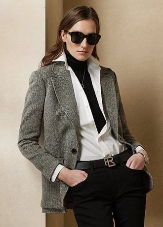 Siyah / Krem Kadın Ralph Lauren The Tweed Ceketler