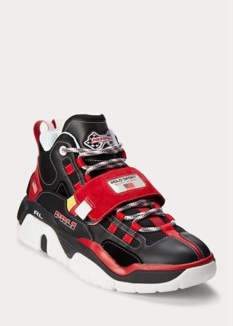 Siyah / Kırmızı Erkek Ralph Lauren PS100 Yüksek Topuklu Spor Ayakkabı