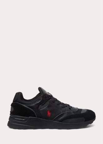 Siyah / Kırmızı Erkek Ralph Lauren Trackster 200 Spor Ayakkabı