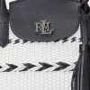 Siyah/Pamuk Beyaz Kadın Ralph Lauren Geo-Motif Dokuma Deri Büyük Perri Tote Çantalar