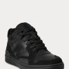 Siyah / Siyah Erkek Ralph Lauren Court Mid Pro Spor Ayakkabı Siyah / Siyah Erkek Ralph Lauren Court Mid Pro Spor Ayakkabı