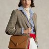 Tan Kadın Ralph Lauren Polo ID Dana Derisi Zarflı Çapraz Çantalar