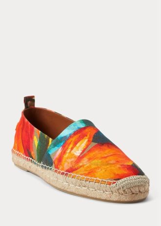 Turuncu Erkek Ralph Lauren Bowsworth Çiçekli Keten Espadril
