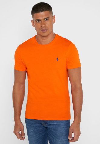 Turuncu Erkek Ralph Lauren Essential Yuvarlak Yaka Tişörtler