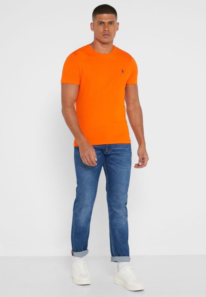 Turuncu Erkek Ralph Lauren Essential Yuvarlak Yaka Tişörtler Turuncu Erkek Ralph Lauren Essential Yuvarlak Yaka Tişörtler