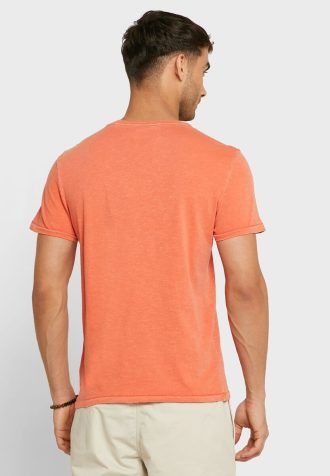 Turuncu Erkek Ralph Lauren Logolu Yuvarlak Yaka Tişörtler