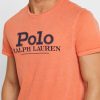 Turuncu Erkek Ralph Lauren Logolu Yuvarlak Yaka Tişörtler