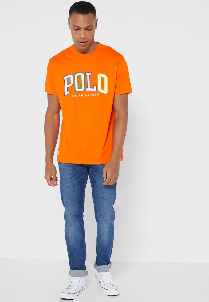 Turuncu Erkek Ralph Lauren Logolu Yuvarlak Yaka Tişörtler Turuncu Erkek Ralph Lauren Logolu Yuvarlak Yaka Tişörtler