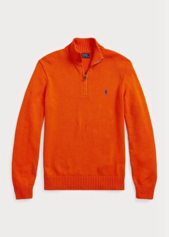 Turuncu Erkek Ralph Lauren Pamuklu Çeyrek Fermuarlı Kazak Turuncu Erkek Ralph Lauren Pamuklu Çeyrek Fermuarlı Kazak