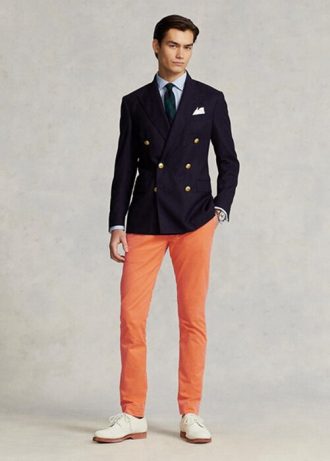 Turuncu Erkek Ralph Lauren Streç Slim Fit Chino Pantolon