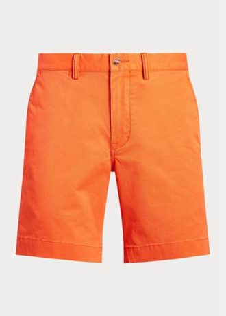 Turuncu Erkek Ralph Lauren Stretch Düz Kesim Chino Şort