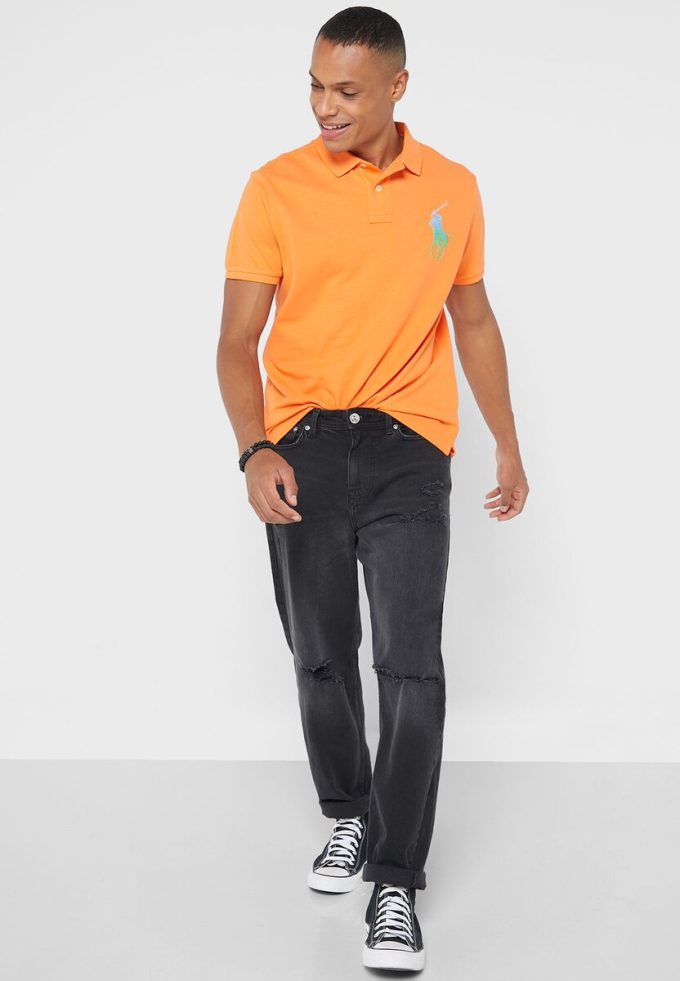 Turuncu Erkek Ralph Lauren Temel Polo Tişörtleri Turuncu Erkek Ralph Lauren Temel Polo Tişörtleri