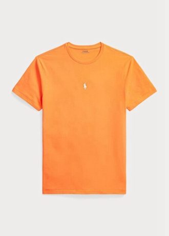Turuncu Erkek Ralph Lauren Özel Slim Fit Yuvarlak Yaka Tişörtler