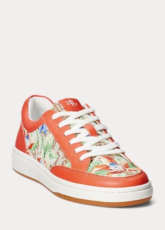 Turuncu Kadın Ralph Lauren Hailey Floral Monogram Jakarlı Spor Ayakkabı