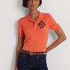 Turuncu Kadın Ralph Lauren Jersey Polo Tişörtleri Turuncu Kadın Ralph Lauren Jersey Polo Tişörtleri