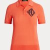 Turuncu Kadın Ralph Lauren Jersey Polo Tişörtleri Turuncu Kadın Ralph Lauren Jersey Polo Tişörtleri