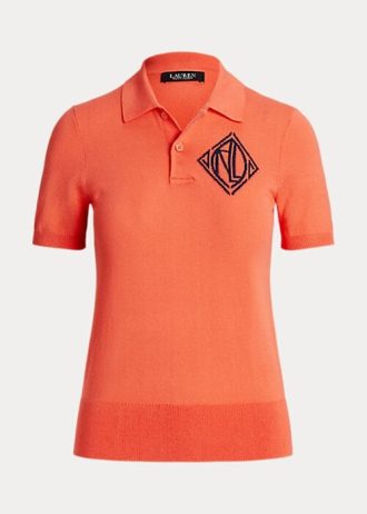 Turuncu Kadın Ralph Lauren Jersey Polo Tişörtleri