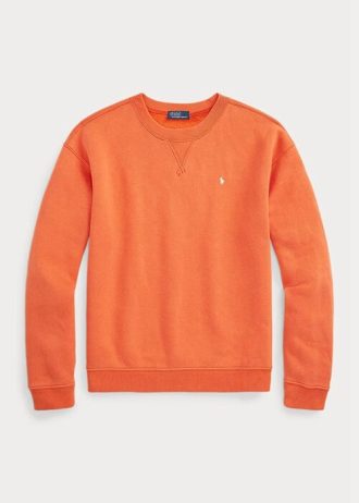 Turuncu Kadın Ralph Lauren Polar Yuvarlak Yaka Kazak Sweatshirt