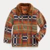 Turuncu Kadın Ralph Lauren Shearling Yaka Jakarlı Ceketler Turuncu Kadın Ralph Lauren Shearling Yaka Jakarlı Ceketler