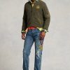 Yeşil Erkek Ralph Lauren Fırçalanmış Polar Bomber Ceketler Yeşil Erkek Ralph Lauren Fırçalanmış Polar Bomber Ceketler