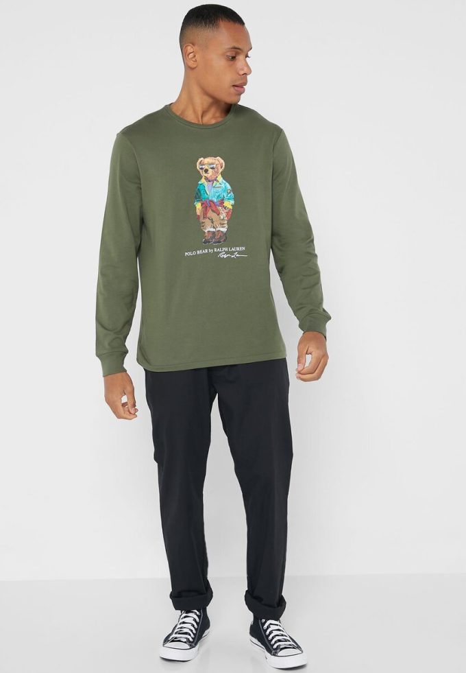 Yeşil Erkek Ralph Lauren Grafik Yuvarlak Yaka Tişörtler Yeşil Erkek Ralph Lauren Grafik Yuvarlak Yaka Tişörtler