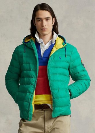 Yeşil Erkek Ralph Lauren Katlanabilir Su Geçirmez Ceketler