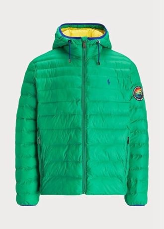 Yeşil Erkek Ralph Lauren Katlanabilir Su Geçirmez Ceketler