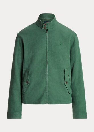 Yeşil Erkek Ralph Lauren Keten Karışımlı Balıksırtı Desenli Twill Ceketler