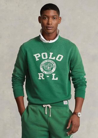 Yeşil Erkek Ralph Lauren Logolu Polar Kazak Sweatshirt