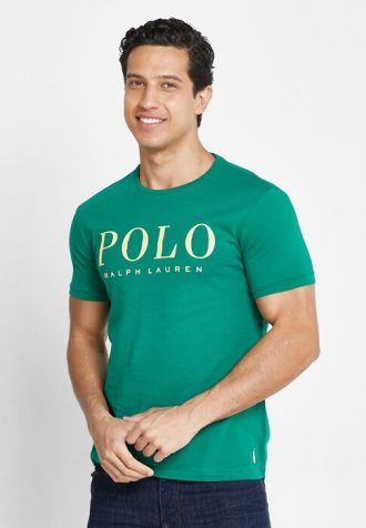 Yeşil Erkek Ralph Lauren Logolu Yuvarlak Yaka Tişörtler