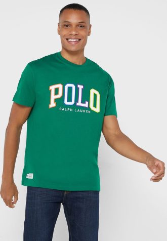 Yeşil Erkek Ralph Lauren Logolu Yuvarlak Yaka Tişörtler