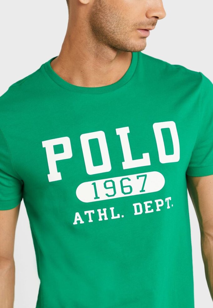 Yeşil Erkek Ralph Lauren Logolu Yuvarlak Yaka Tişörtler