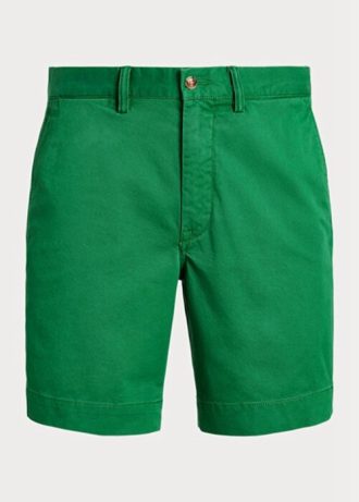 Yeşil Erkek Ralph Lauren Stretch Düz Kesim Chino Şort