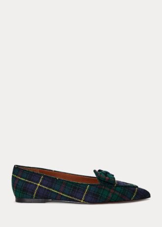 Yeşil Kadın Ralph Lauren Ashtyn Ekose Yün Sivri Loafer’lar