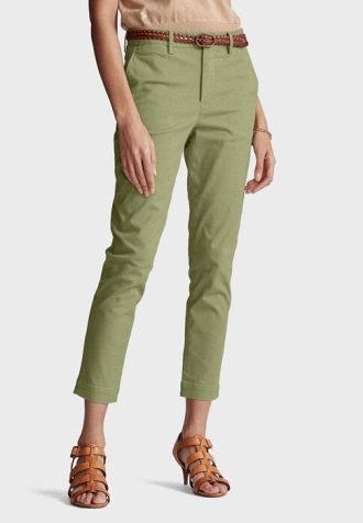 Yeşil Kadın Ralph Lauren Düz Kesim Kısa Pantolon