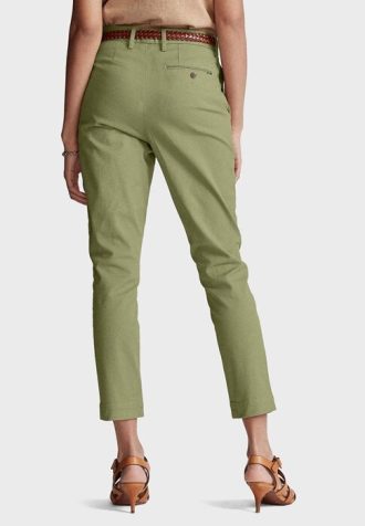 Yeşil Kadın Ralph Lauren Düz Kesim Kısa Pantolon