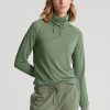 Yeşil Kadın Ralph Lauren Huni Yaka Jersey Sweatshirt