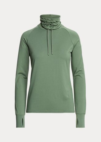 Yeşil Kadın Ralph Lauren Huni Yaka Jersey Sweatshirt