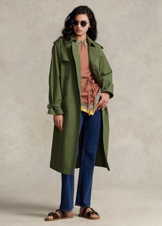Yeşil Kadın Ralph Lauren Poplin Montları