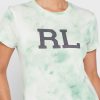 Yeşil Kadın Ralph Lauren Yuvarlak Yaka Grafik Tişörtler