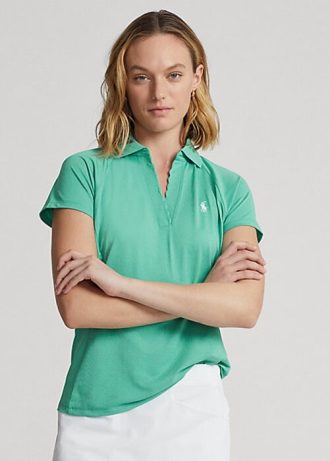 Yeşil Kadın Ralph Lauren Özel Kesim Piqué Polo Tişörtleri
